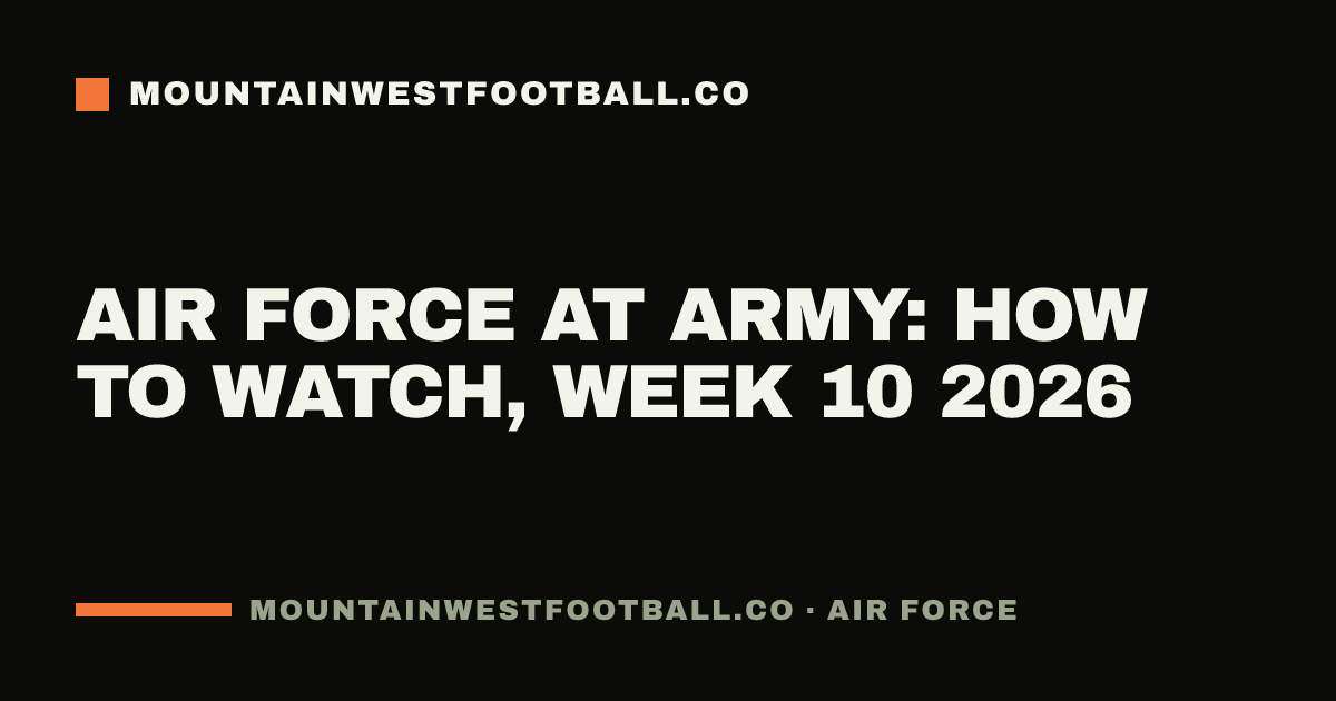 Air Force at Army: how to watch, Week 10 2026