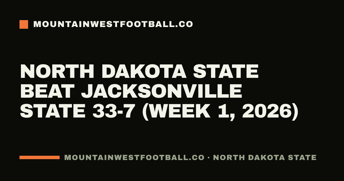 North Dakota State beat Jacksonville State 33-7 (Week 1, 2026)