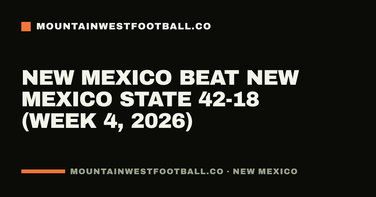 New Mexico beat New Mexico State 42-18 (Week 4, 2026)
