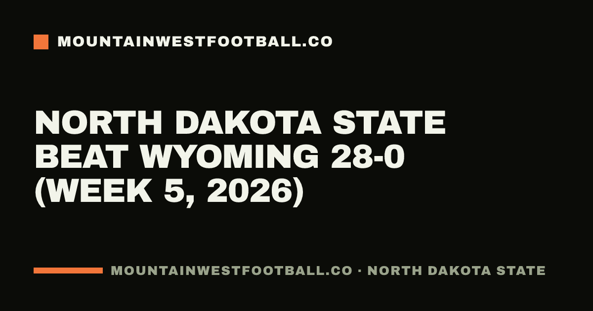 North Dakota State beat Wyoming 28-0 (Week 5, 2026)
